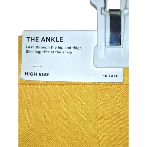 Ann Taylor The Ankle 10T Crop Linen Blend Dress Slacks Pant Yellow NWT  *FLAW* - Picture 6 of 7